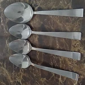 LC Lifetime 3 Teaspoons 1 Soup Spoons Satin Stainless Flatware